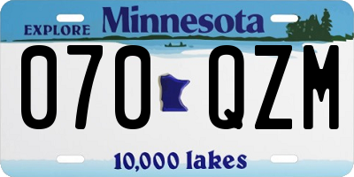 MN license plate 070QZM
