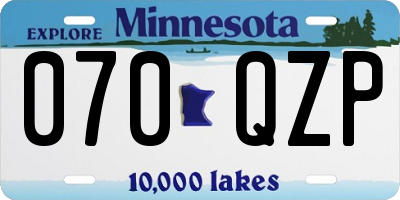 MN license plate 070QZP