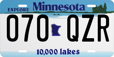 MN license plate 070QZR