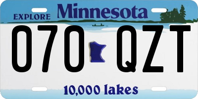 MN license plate 070QZT