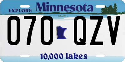 MN license plate 070QZV