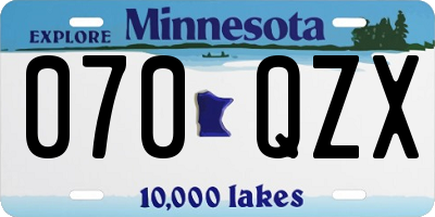 MN license plate 070QZX