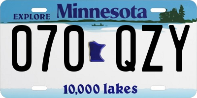 MN license plate 070QZY
