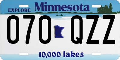MN license plate 070QZZ