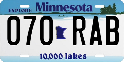 MN license plate 070RAB