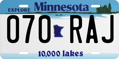MN license plate 070RAJ