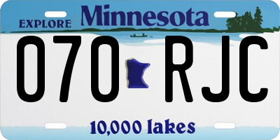 MN license plate 070RJC
