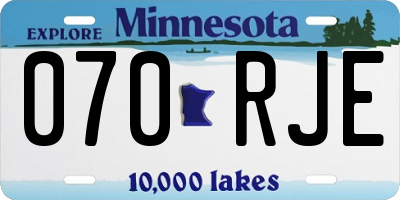 MN license plate 070RJE