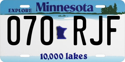 MN license plate 070RJF