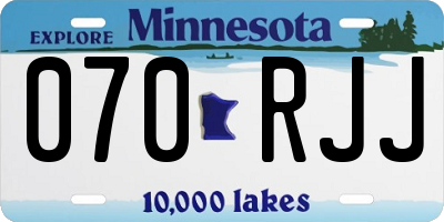 MN license plate 070RJJ