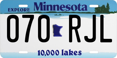 MN license plate 070RJL