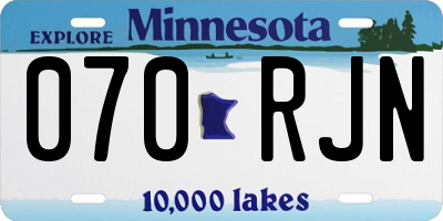 MN license plate 070RJN