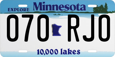 MN license plate 070RJO