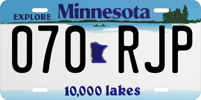 MN license plate 070RJP