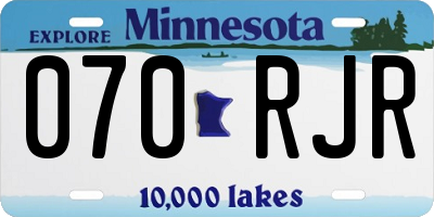 MN license plate 070RJR