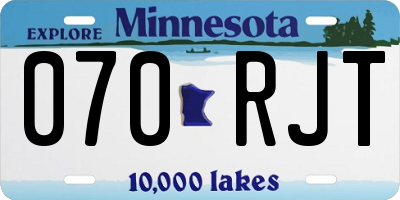 MN license plate 070RJT
