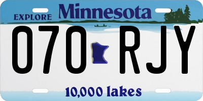 MN license plate 070RJY