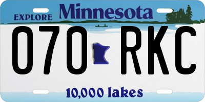 MN license plate 070RKC