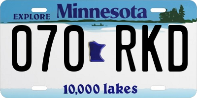 MN license plate 070RKD
