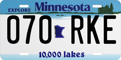 MN license plate 070RKE