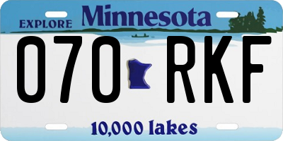 MN license plate 070RKF