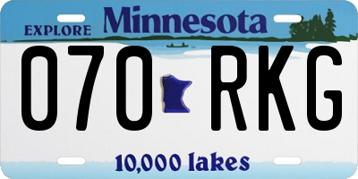 MN license plate 070RKG