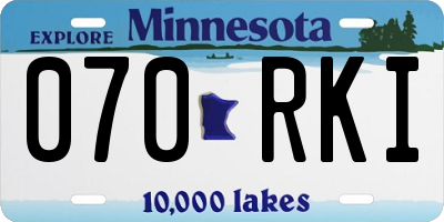 MN license plate 070RKI