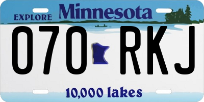 MN license plate 070RKJ