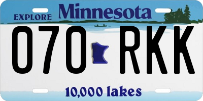 MN license plate 070RKK
