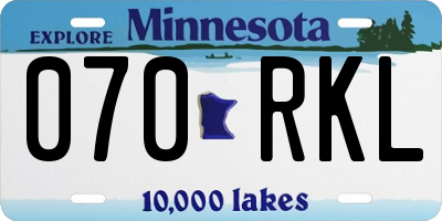 MN license plate 070RKL
