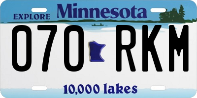 MN license plate 070RKM