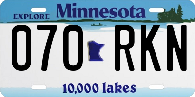 MN license plate 070RKN