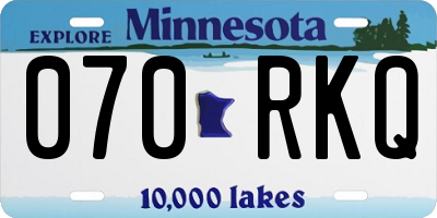 MN license plate 070RKQ