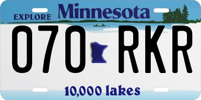 MN license plate 070RKR