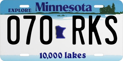 MN license plate 070RKS