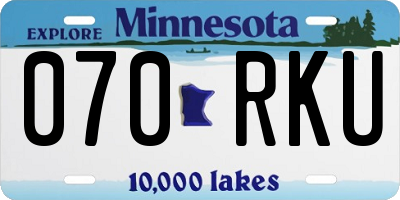 MN license plate 070RKU