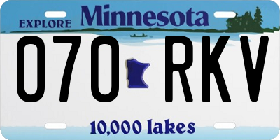 MN license plate 070RKV