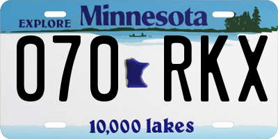 MN license plate 070RKX