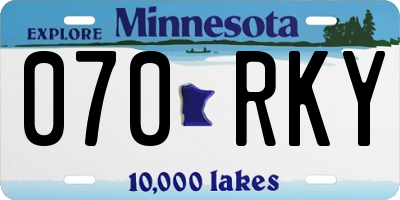 MN license plate 070RKY