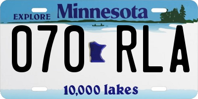 MN license plate 070RLA