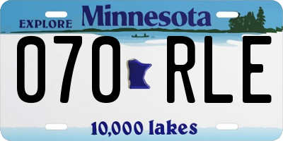 MN license plate 070RLE