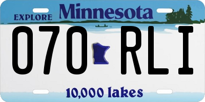MN license plate 070RLI