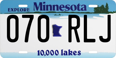 MN license plate 070RLJ
