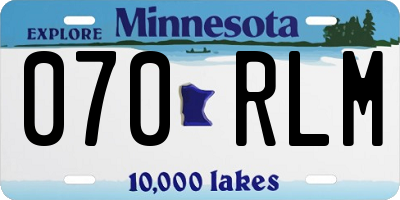 MN license plate 070RLM