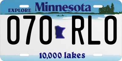MN license plate 070RLO
