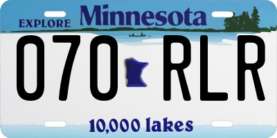 MN license plate 070RLR