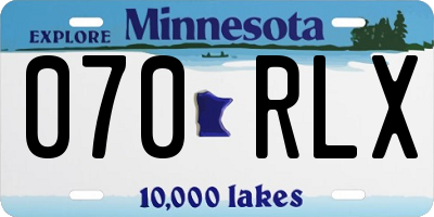 MN license plate 070RLX