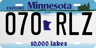 MN license plate 070RLZ