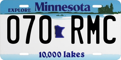 MN license plate 070RMC