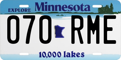 MN license plate 070RME